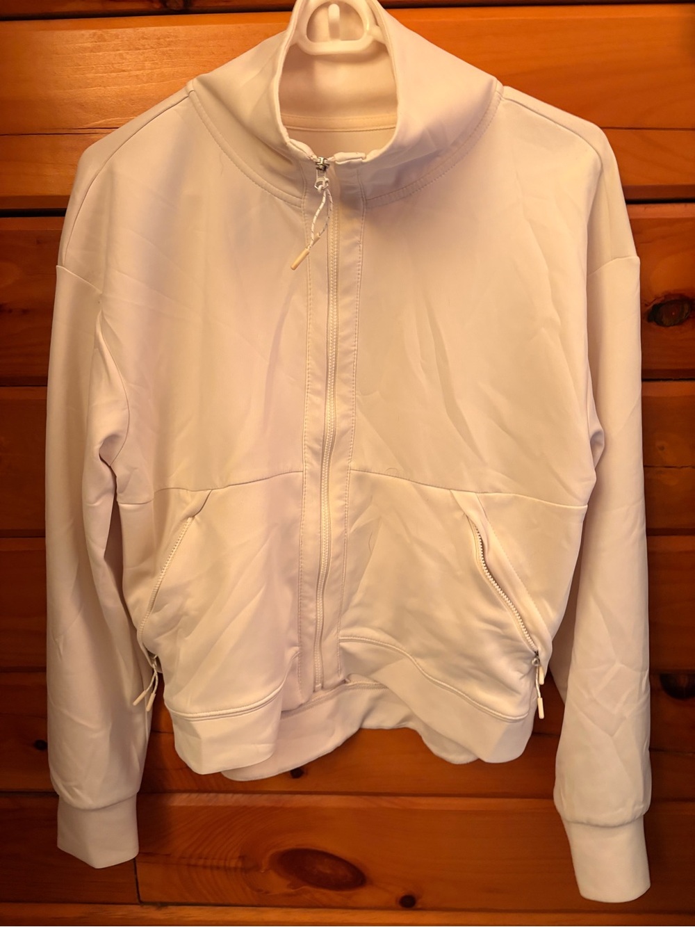 Apana White Lightweight Zip Bomber Jacket